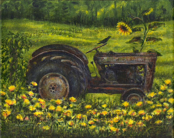 Tractor with Sunflower